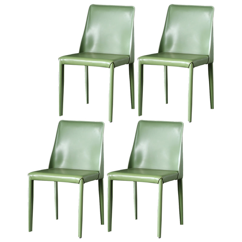 Sillas de comedor de cuero contemporáneas tapizadas sin brazos para uso doméstico