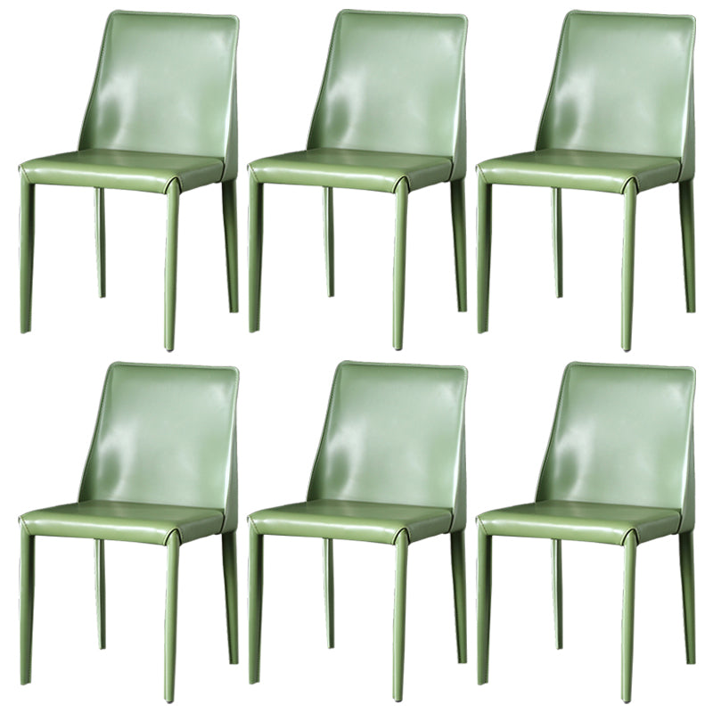 Sillas de comedor de cuero contemporáneas tapizadas sin brazos para uso doméstico