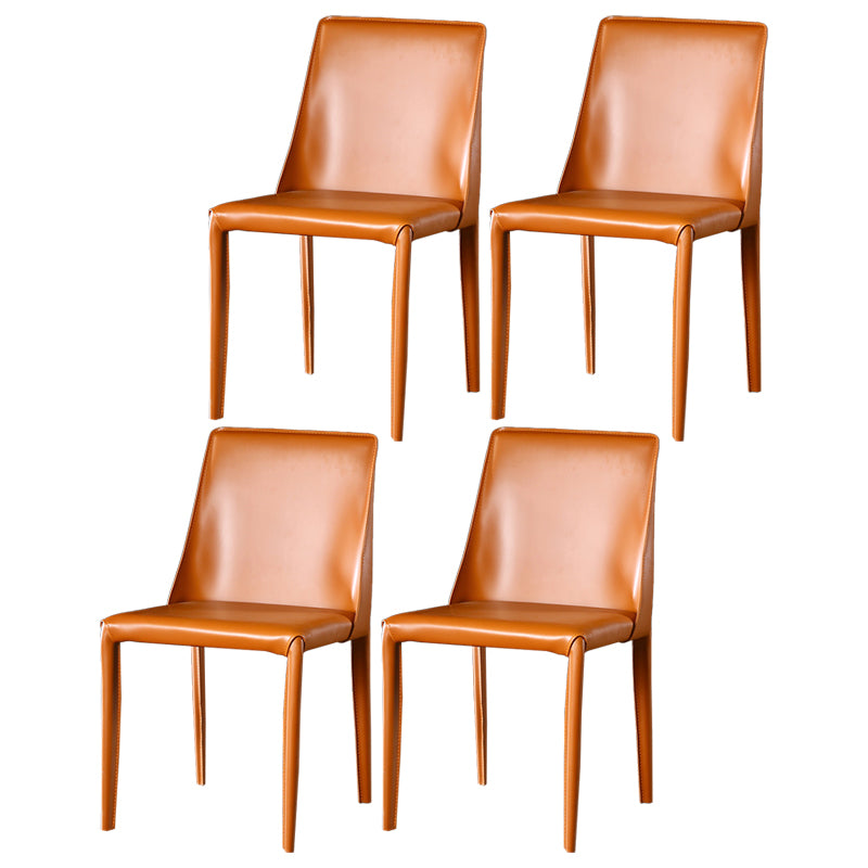 Sillas de comedor de cuero contemporáneas tapizadas sin brazos para uso doméstico