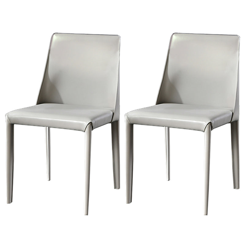 Sillas de comedor de cuero contemporáneas tapizadas sin brazos para uso doméstico