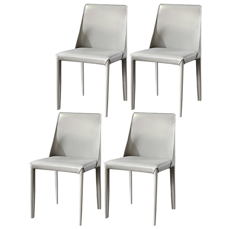 Sillas de comedor de cuero contemporáneas tapizadas sin brazos para uso doméstico