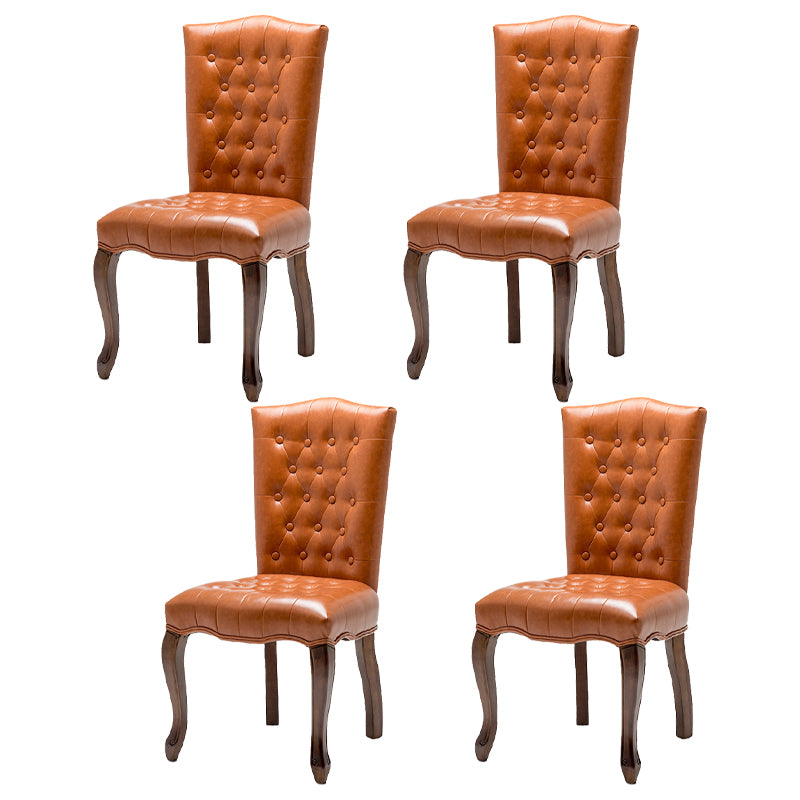 Le cuir d'unité centrale de chaises de salle à manger sans bras de pays français a tapissé dinant des chaises latérales