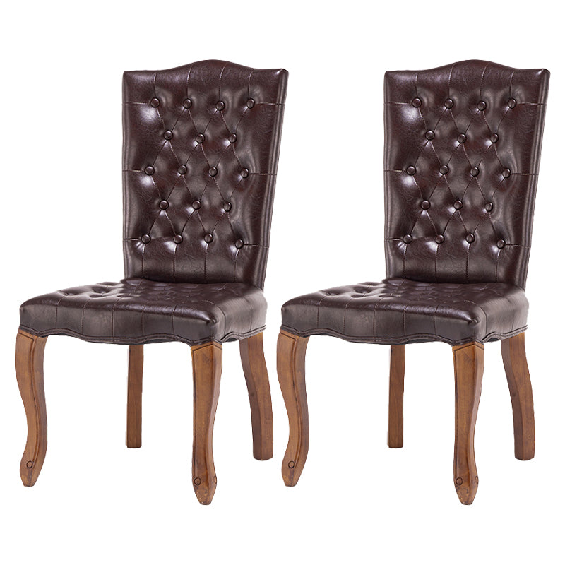 Le cuir d'unité centrale de chaises de salle à manger sans bras de pays français a tapissé dinant des chaises latérales