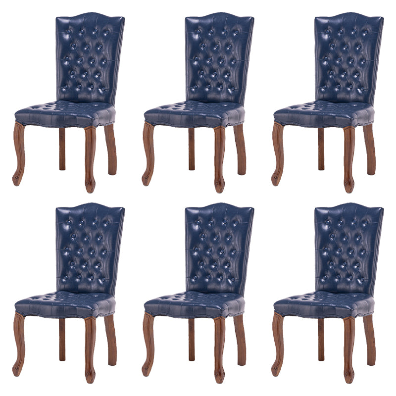 Le cuir d'unité centrale de chaises de salle à manger sans bras de pays français a tapissé dinant des chaises latérales