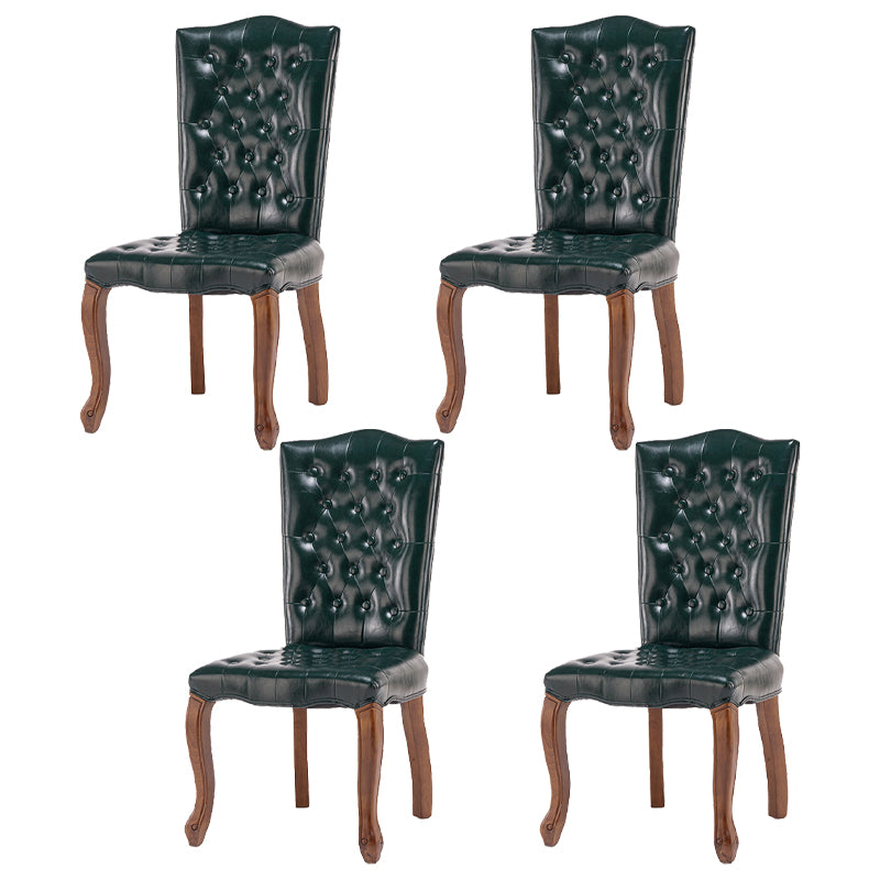 Le cuir d'unité centrale de chaises de salle à manger sans bras de pays français a tapissé dinant des chaises latérales