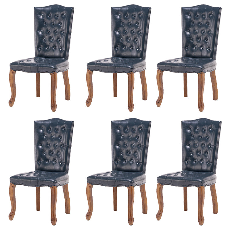 Le cuir d'unité centrale de chaises de salle à manger sans bras de pays français a tapissé dinant des chaises latérales