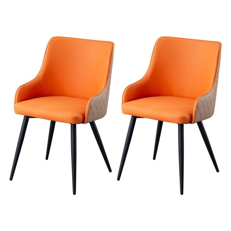 Chaises de salle à manger contemporaines en métal, chaises de salle à manger en Faux cuir pour usage domestique
