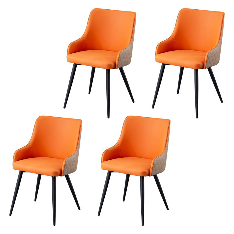 Chaises de salle à manger contemporaines en métal, chaises de salle à manger en Faux cuir pour usage domestique