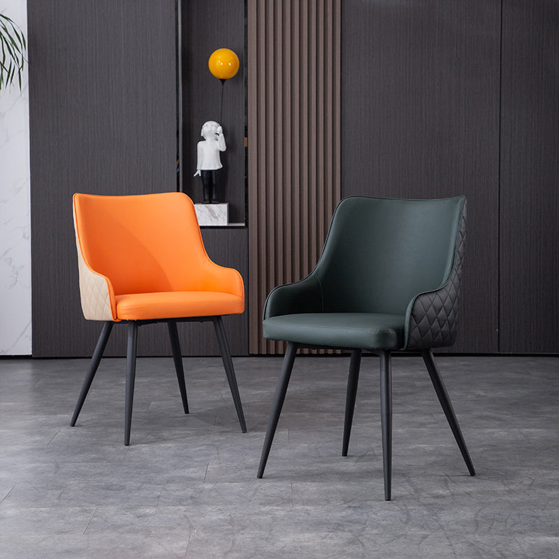 Chaises de salle à manger contemporaines en métal, chaises de salle à manger en Faux cuir pour usage domestique