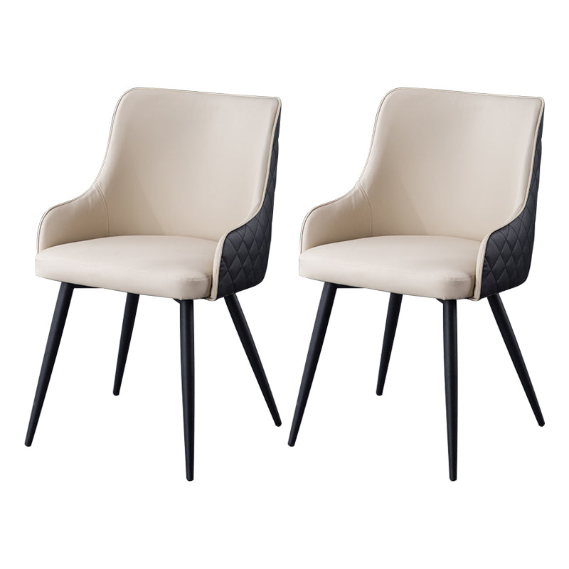 Chaises de salle à manger contemporaines en métal, chaises de salle à manger en Faux cuir pour usage domestique