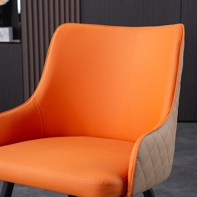 Chaises de salle à manger contemporaines en métal, chaises de salle à manger en Faux cuir pour usage domestique