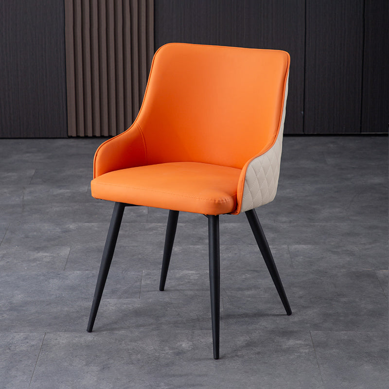 Chaises de salle à manger contemporaines en métal, chaises de salle à manger en Faux cuir pour usage domestique
