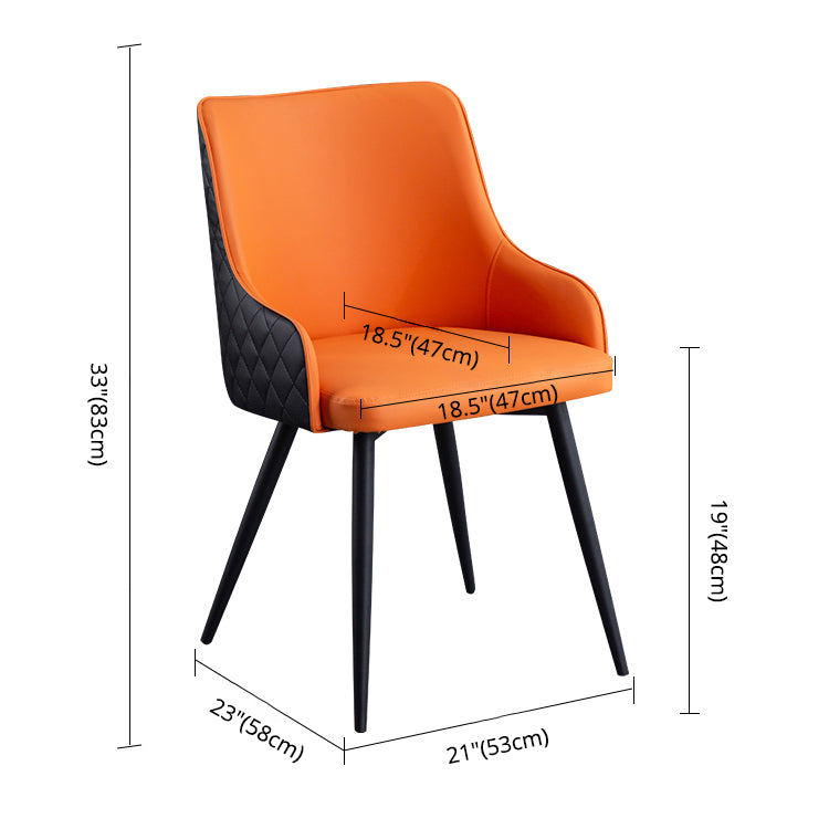 Chaises de salle à manger contemporaines en métal, chaises de salle à manger en Faux cuir pour usage domestique