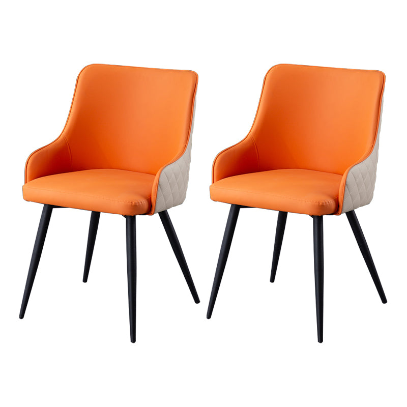 Chaises de salle à manger contemporaines en métal, chaises de salle à manger en Faux cuir pour usage domestique