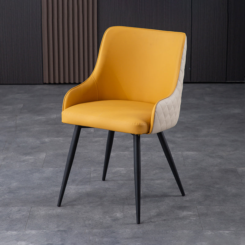 Chaises de salle à manger contemporaines en métal, chaises de salle à manger en Faux cuir pour usage domestique