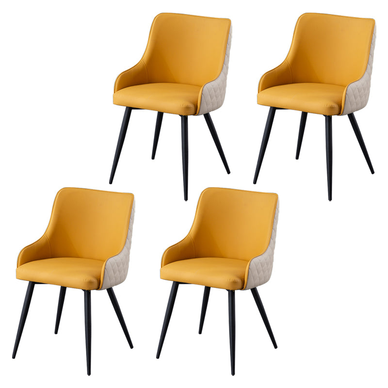Chaises de salle à manger contemporaines en métal, chaises de salle à manger en Faux cuir pour usage domestique