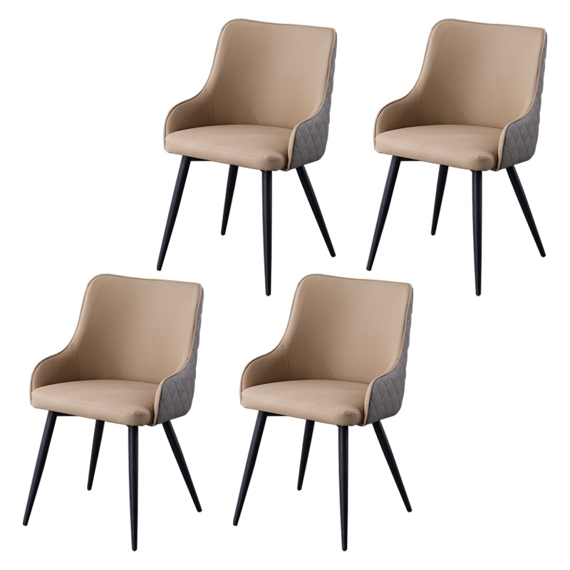 Chaises de salle à manger contemporaines en métal, chaises de salle à manger en Faux cuir pour usage domestique