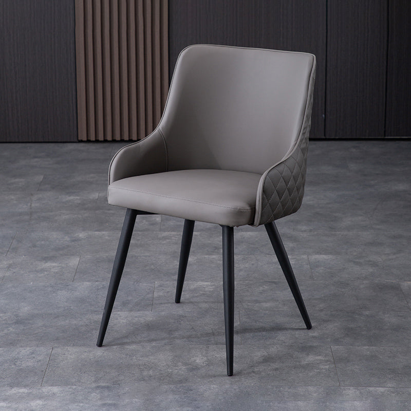 Chaises de salle à manger contemporaines en métal, chaises de salle à manger en Faux cuir pour usage domestique