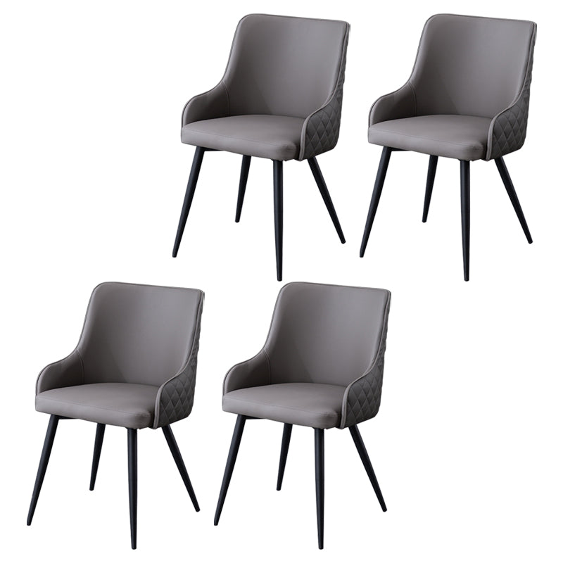 Chaises de salle à manger contemporaines en métal, chaises de salle à manger en Faux cuir pour usage domestique