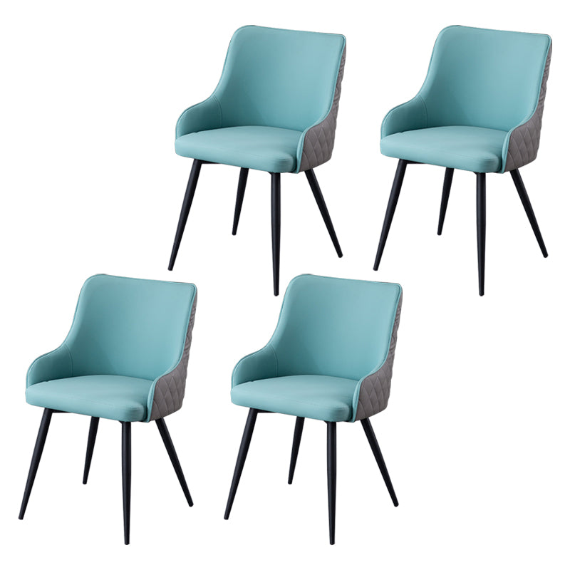 Chaises de salle à manger contemporaines en métal, chaises de salle à manger en Faux cuir pour usage domestique