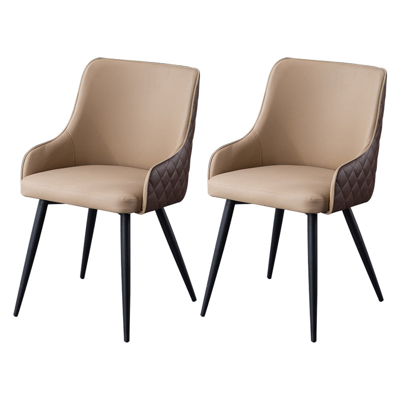 Chaises de salle à manger contemporaines en métal, chaises de salle à manger en Faux cuir pour usage domestique