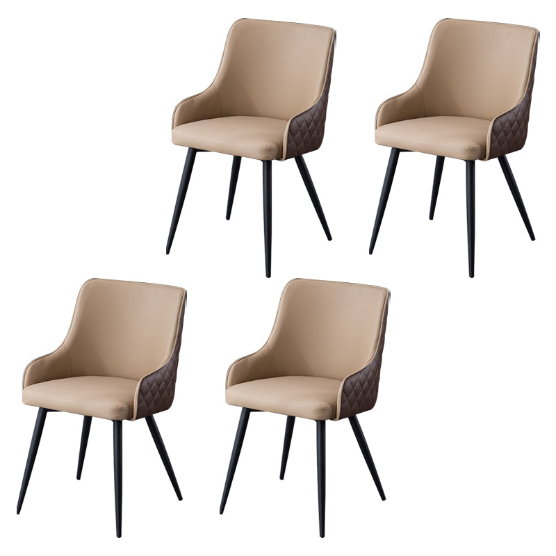 Chaises de salle à manger contemporaines en métal, chaises de salle à manger en Faux cuir pour usage domestique