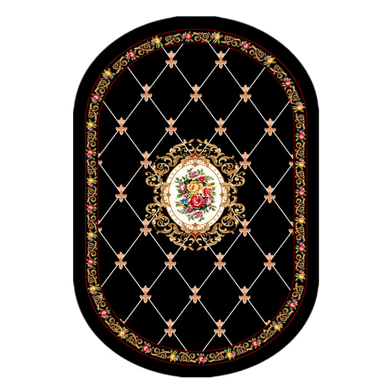 Green Bohemian Rug Blending Graphic Rug Non-Slip Backing Rug for Living Room