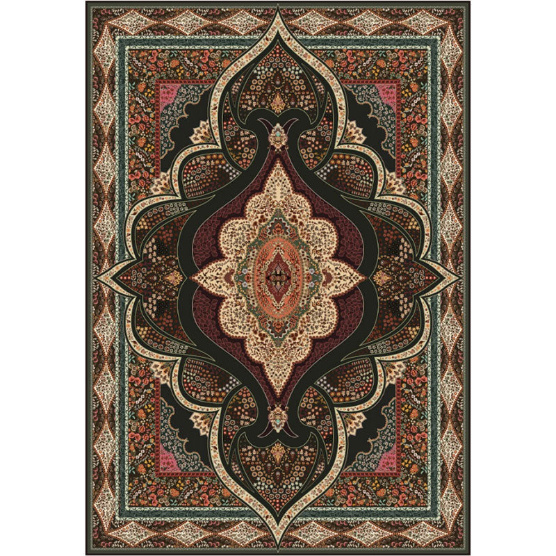 Shabby Chic Medaillon Print Teppich Polyester Innenteppich -Teppichfleckenresistent Teppich für die Heimdekoration