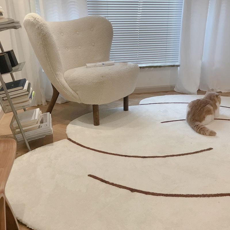 Haule de support en polyester de la zone moderne blanc moderne pour le tapis de support non glissant pour la décoration intérieure