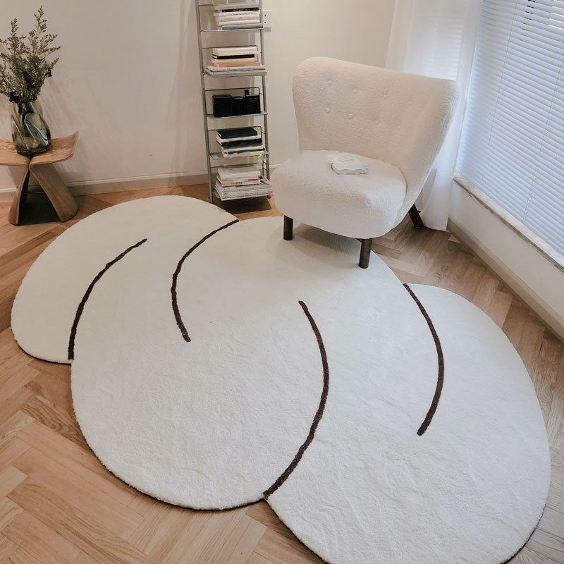 Haule de support en polyester de la zone moderne blanc moderne pour le tapis de support non glissant pour la décoration intérieure