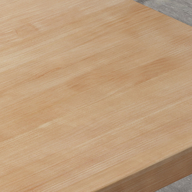 Mesa de comedor rectangular industrial mesa de madera maciza con base de caballete negro para uso doméstico