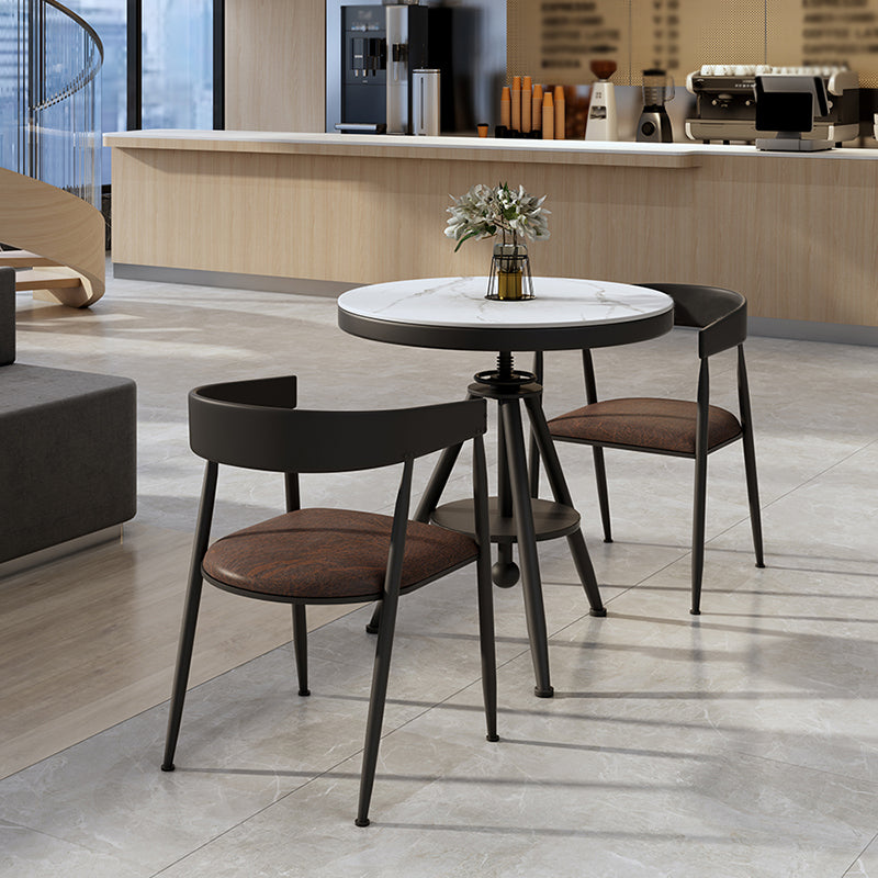 Moderner Stil Home Sintered Stone Esstisch runden Form Tisch mit einzelnen Sockelbasis