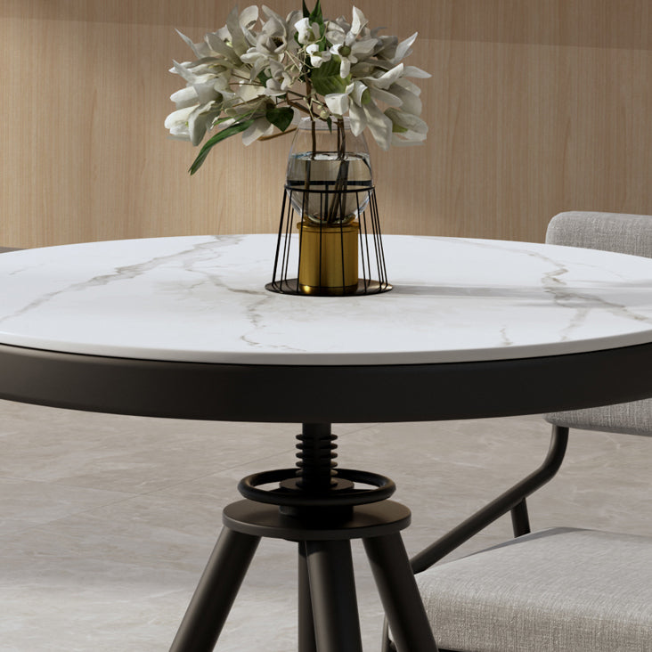 Moderner Stil Home Sintered Stone Esstisch runden Form Tisch mit einzelnen Sockelbasis