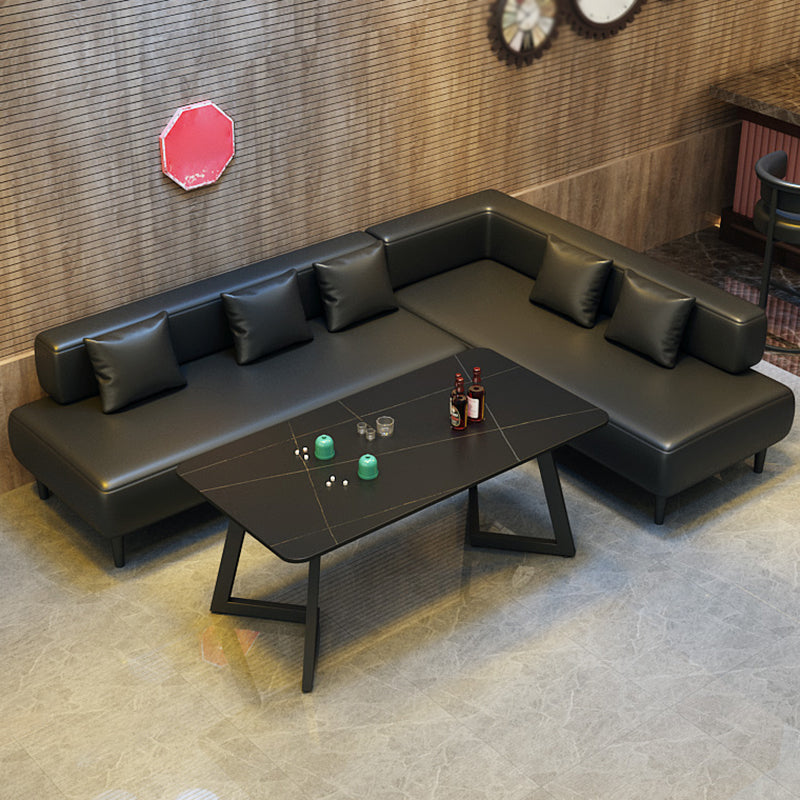 Industrial Sintered Stone Dinner Room Kitchen Table Black Table with Black Frame for Dining Room