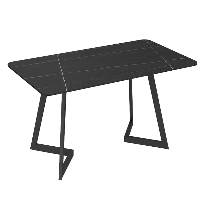 Industrial Sintered Stone Dinner Room Kitchen Table Black Table with Black Frame for Dining Room