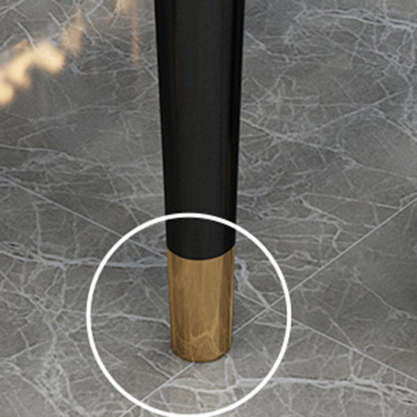 Extendable Sintered Stone Round Table Modern Dining Table with Wooden 4 Legs