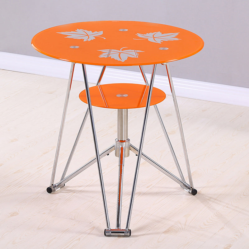 Mesa de comedor de cocina de estilo moderno mesa redonda con base de metal para el hogar