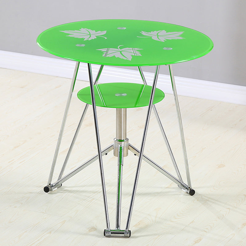 Mesa de comedor de cocina de estilo moderno mesa redonda con base de metal para el hogar