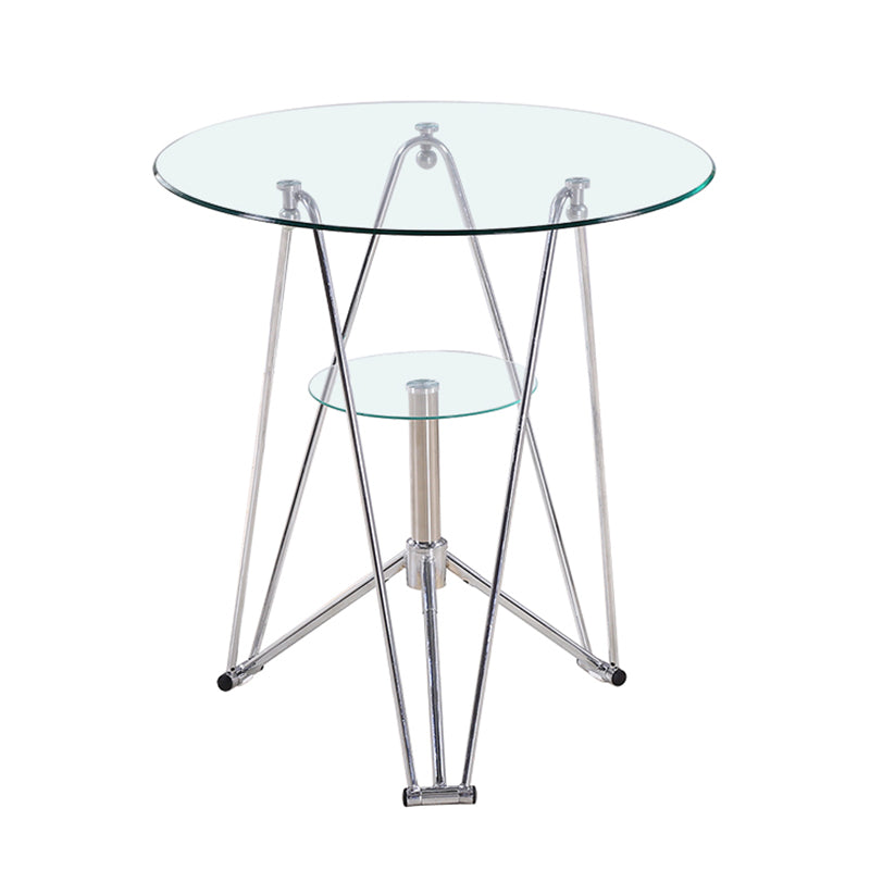 Mesa de comedor de cocina de estilo moderno mesa redonda con base de metal para el hogar