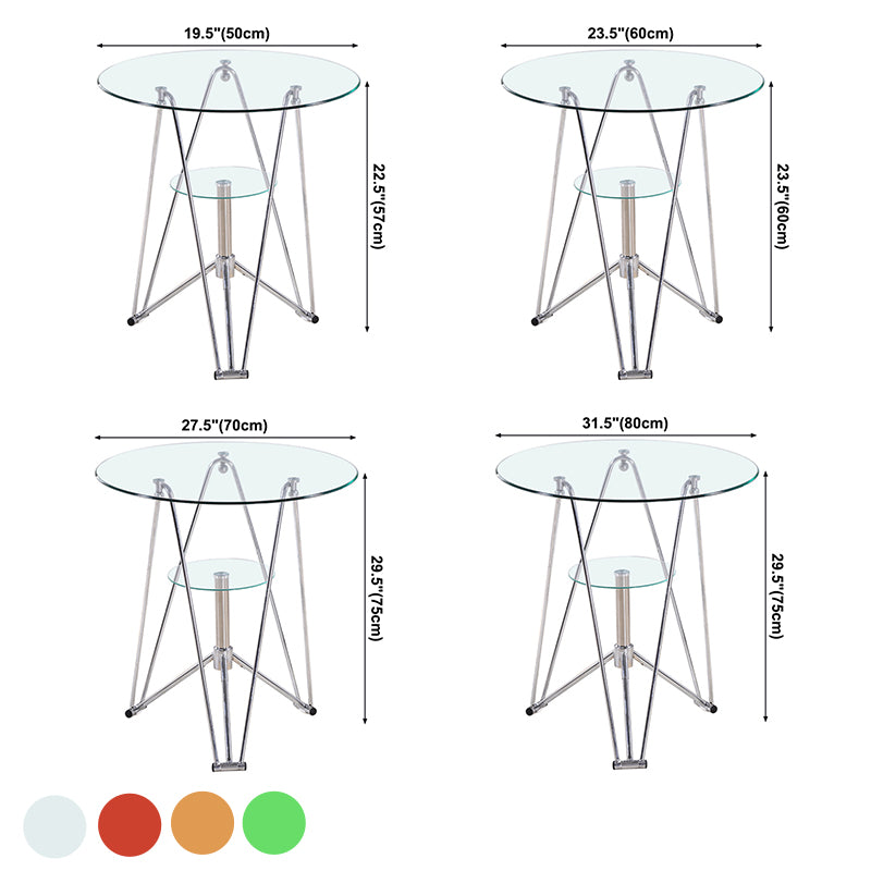 Mesa de comedor de cocina de estilo moderno mesa redonda con base de metal para el hogar