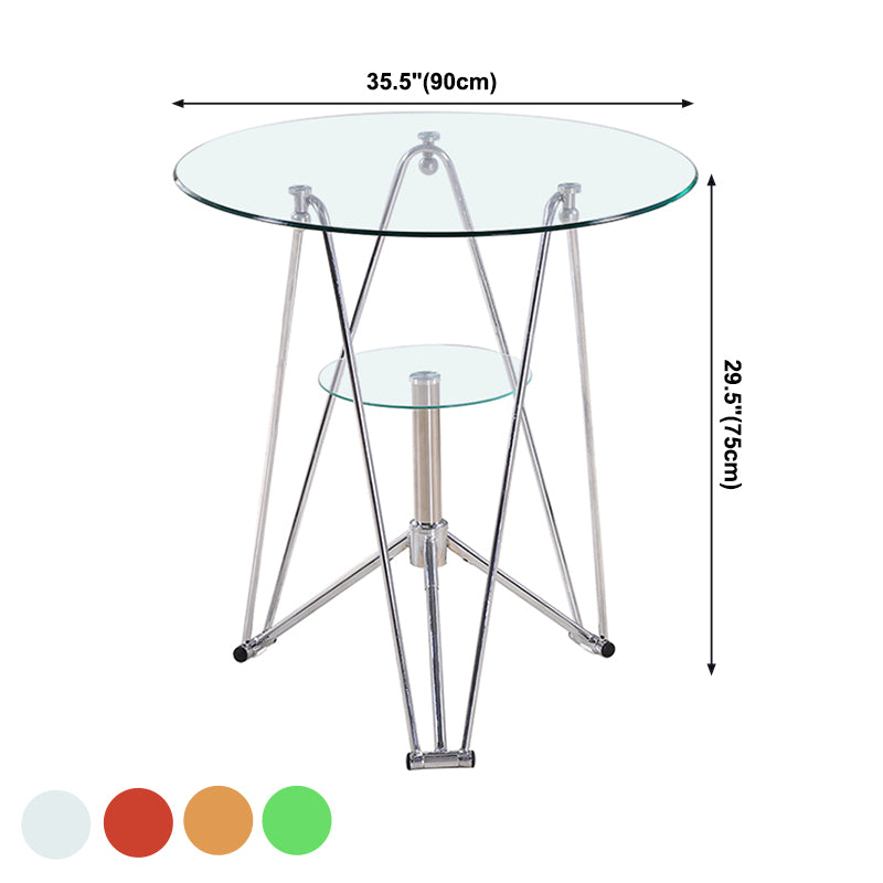Mesa de comedor de cocina de estilo moderno mesa redonda con base de metal para el hogar
