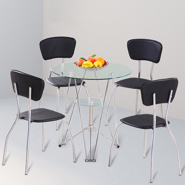 Mesa de comedor de cocina de estilo moderno mesa redonda con base de metal para el hogar