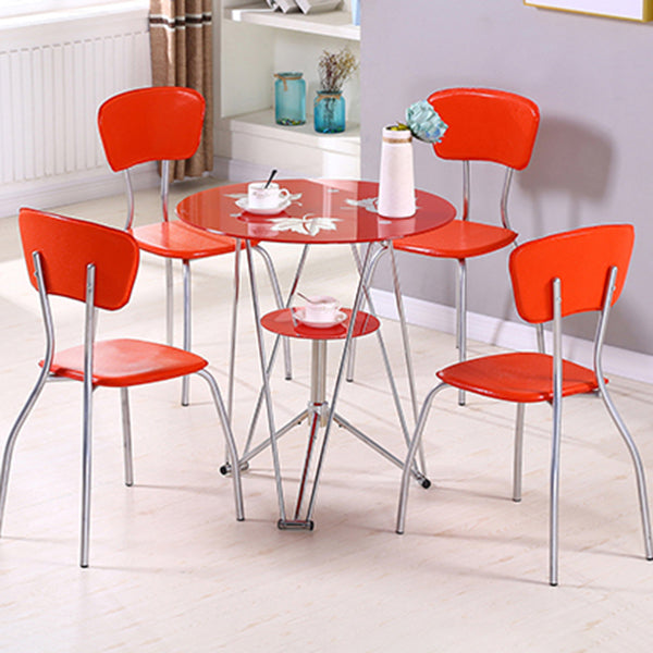 Mesa de comedor de cocina de estilo moderno mesa redonda con base de metal para el hogar
