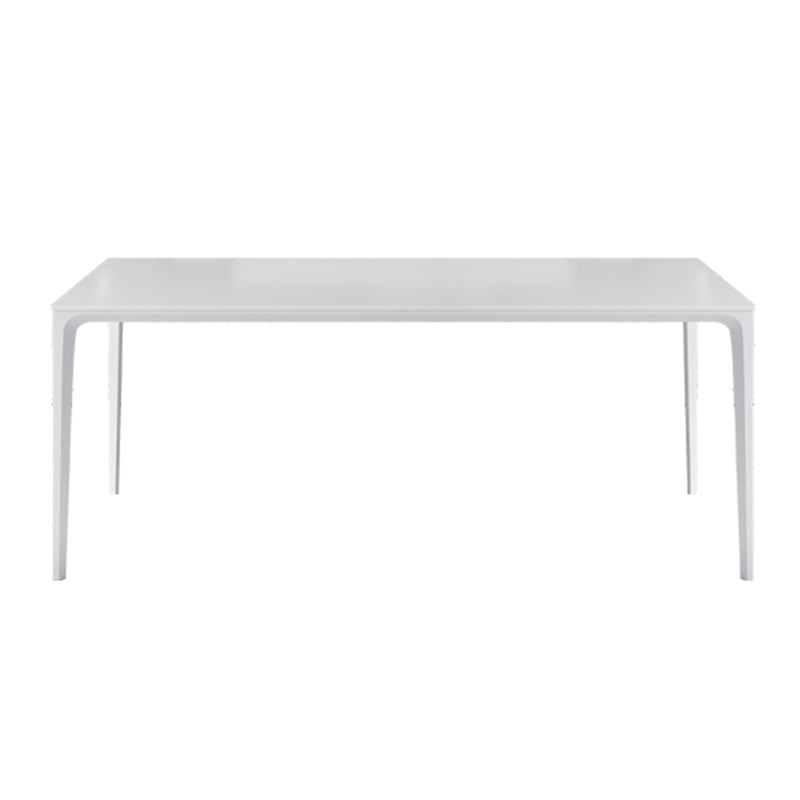 Table à manger standard de forme de rectangle simple blanc avec une base de 4 jambes avec une base de 4 jambes