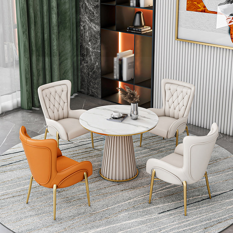 Metall traditionelle Luxus runde Innentisch Sintered Stone Tisch für Küche und Esszimmer