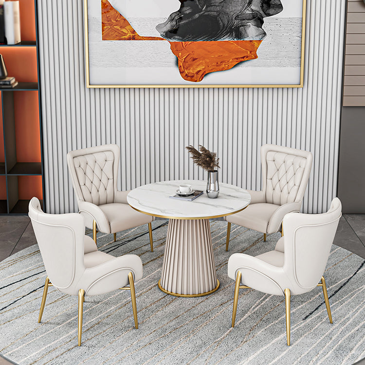 Metall traditionelle Luxus runde Innentisch Sintered Stone Tisch für Küche und Esszimmer