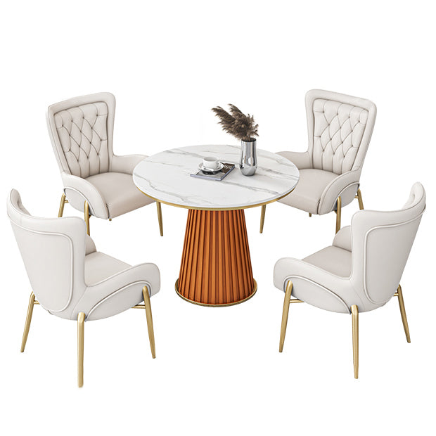 Metall traditionelle Luxus runde Innentisch Sintered Stone Tisch für Küche und Esszimmer