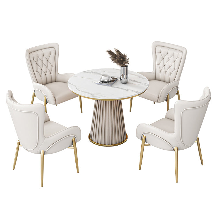 Metall traditionelle Luxus runde Innentisch Sintered Stone Tisch für Küche und Esszimmer