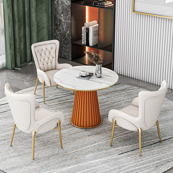 Metall traditionelle Luxus runde Innentisch Sintered Stone Tisch für Küche und Esszimmer