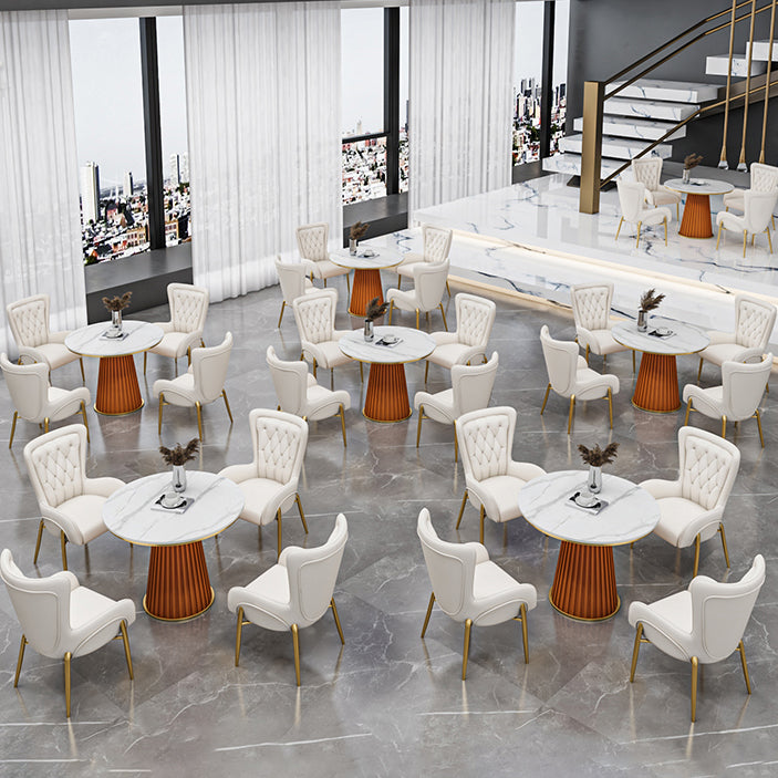 Metall traditionelle Luxus runde Innentisch Sintered Stone Tisch für Küche und Esszimmer